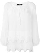 Steffen Schraut Scalloped Lace Hem Blouse, Women's, Size: 36, White, Modal