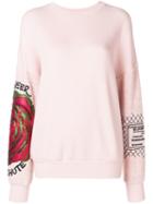 Mr & Mrs Italy Embroidered Floral Sweatshirt - Pink