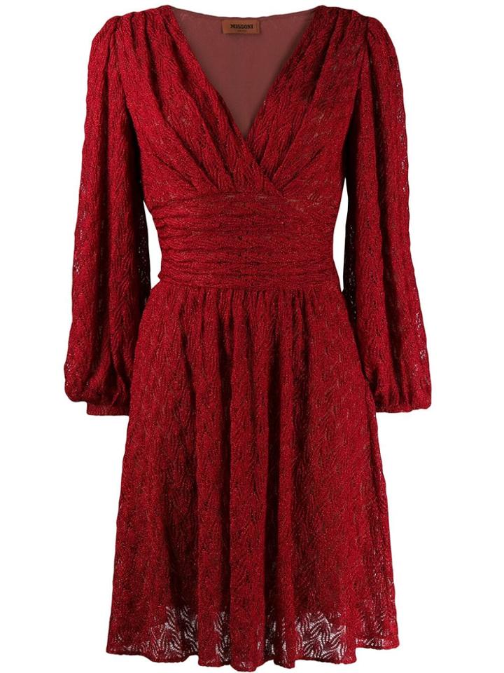 Missoni Ruched Waist Dress - Red