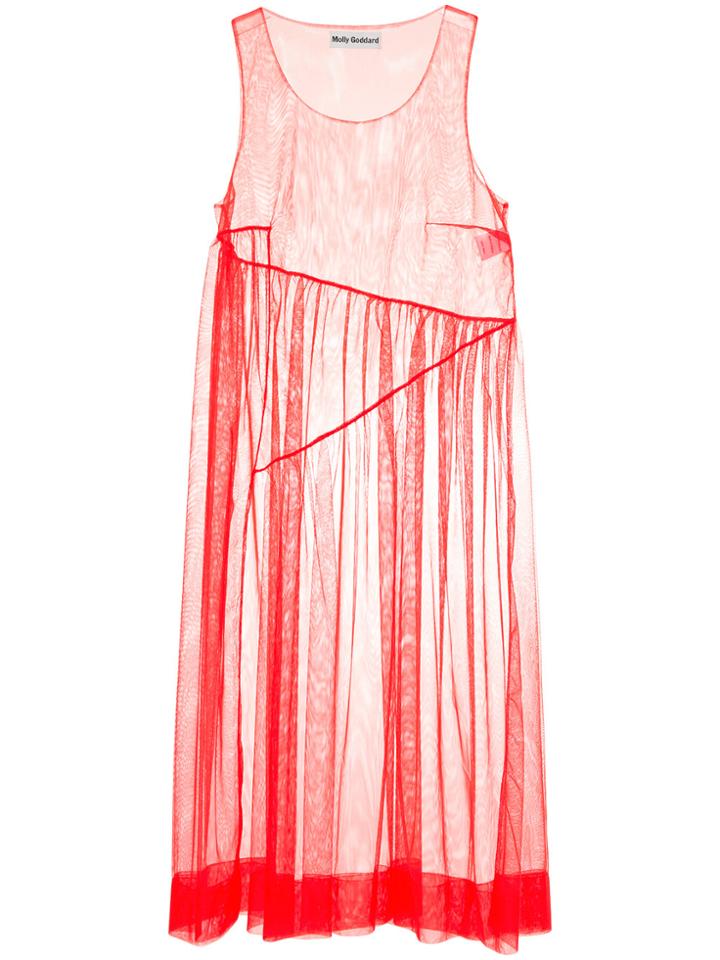 Molly Goddard Sheer Dress - Red
