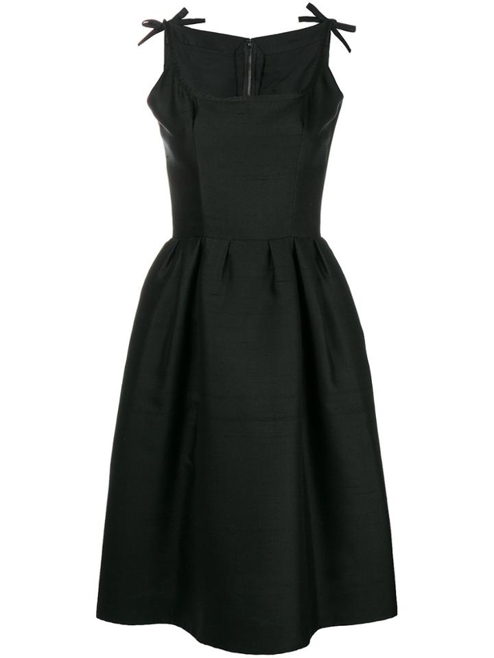 Nina Ricci Vintage Sleeveless Flared Midi Dress - Black