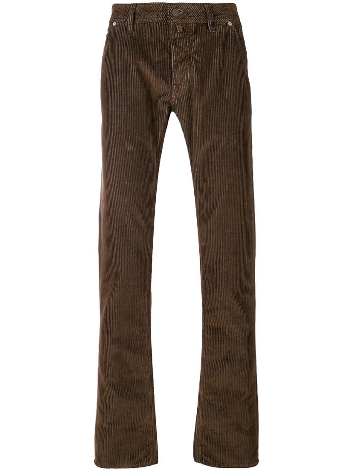 Jacob Cohen Corduroy Straight Leg Trousers - Brown