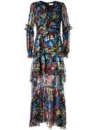 Peter Pilotto Blue Rny Iridescent Georgette Gown - Black
