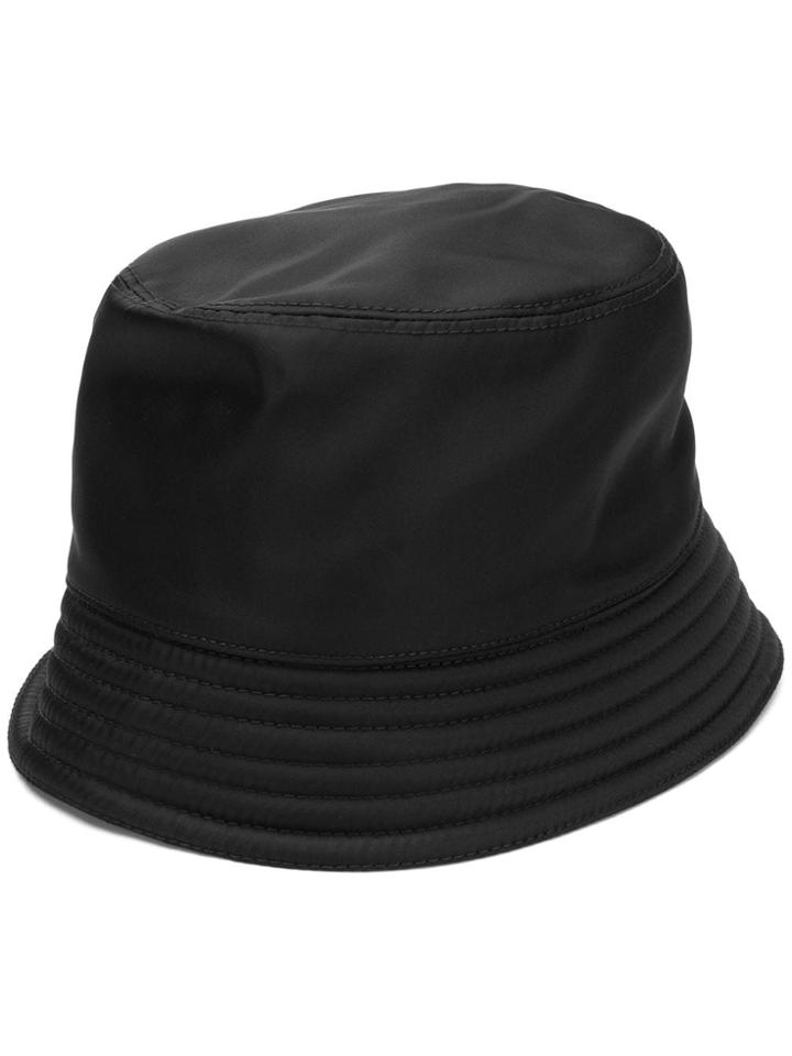 Prada Logo Plaque Rain Hat - Black