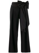 Moschino Bow Ribbon Cropped Trousers - Black
