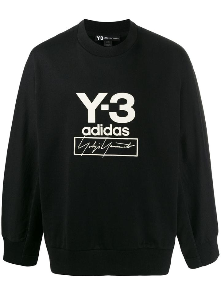 Y-3 Printed Cotton Sweater - Black