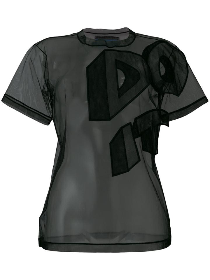 Viktor & Rolf Do It Organza Appliqué Tee - Black