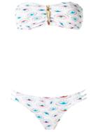 Brigitte Bandeau Bikini Set, Women's, Size: G, White, Spandex/elastane/polyimide