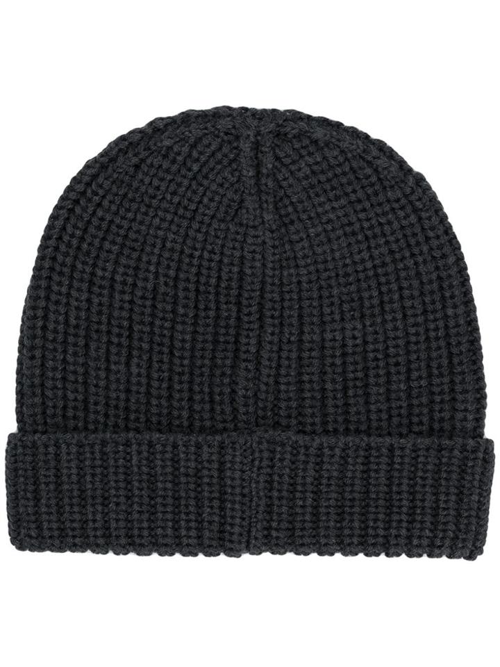 Eleventy Fitted Knitted Hat - Grey