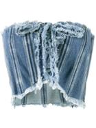 Philosophy Di Lorenzo Serafini Corset Denim Top, Women's, Size: 42, Blue, Cotton