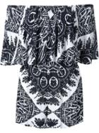 Alice+olivia Off-the-shoulder Playsuit, Women's, Size: 4, Black, Viscose