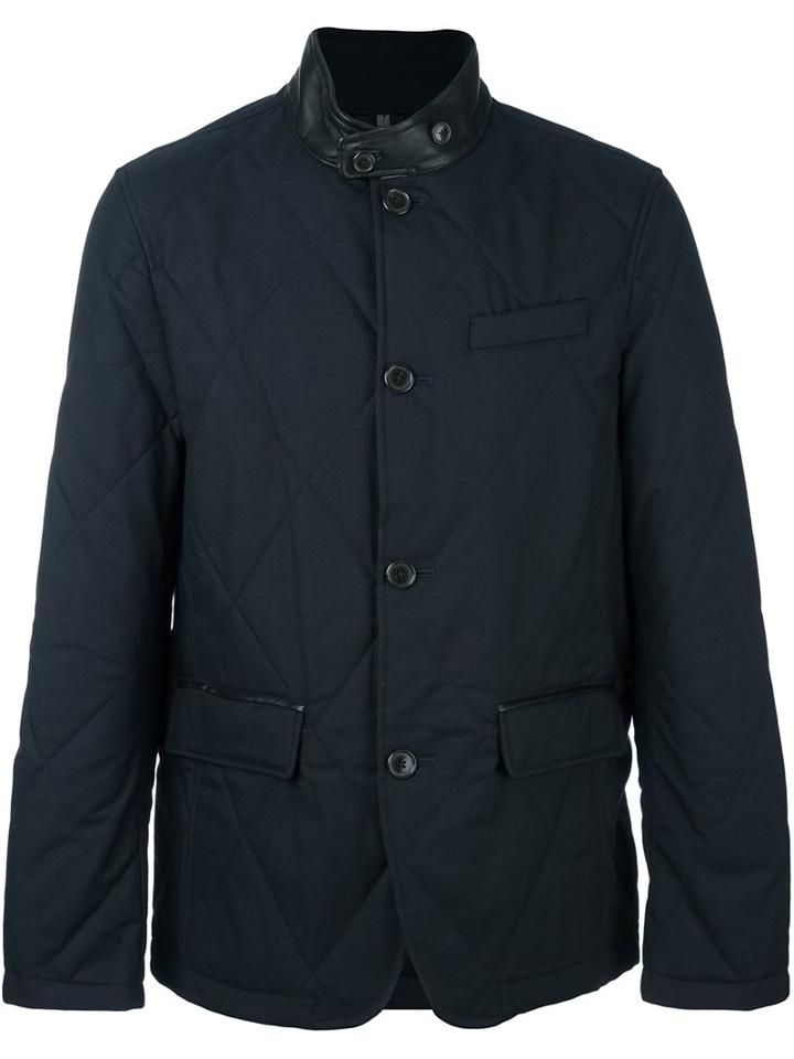 Michael Kors Band Collar Padded Jacket, Men's, Size: Medium, Blue, Polyester/viscose