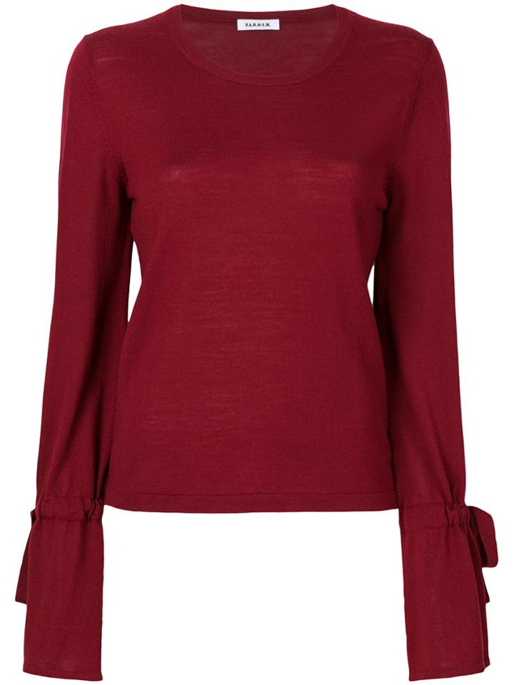 P.a.r.o.s.h. Drawstring Cuff Jumper - Red