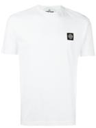 Stone Island Logo Patch T-shirt, Men's, Size: Medium, White, Cotton