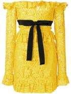 Brognano Lace Frill Dress - Yellow