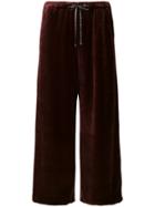 Astraet Drawstring Cropped Trousers - Red