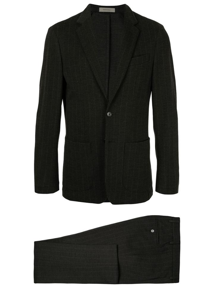 Corneliani Pinstripe Two Piece Suit - Black
