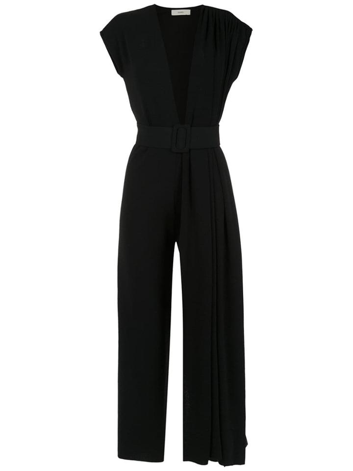 Egrey Deep V Neck Jumpsuit - Black