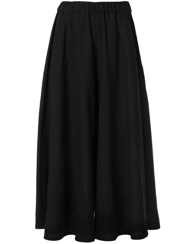 Aspesi Wide Leg Skirt Trousers - Black