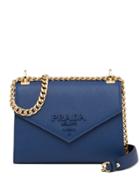 Prada Monochrome Saffiano Shoulder Bag - Blue