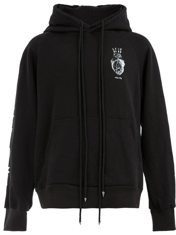 Mjb Anatomical Heart Printed Hoodie - Black