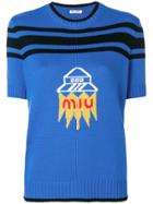 Miu Miu Short Sleeve Ufo Logo Knit - Blue