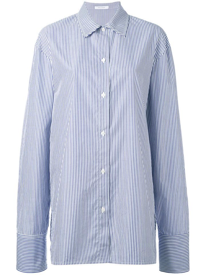 Delada - Classic Striped Shirt - Women - Cotton - 3, Blue, Cotton
