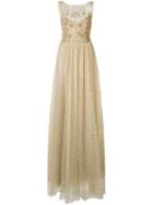 Marchesa Notte - Glitter Gown - Women - Nylon - 12, Grey, Nylon