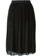 Givenchy Sheer Pleated Skirt, Women's, Size: 36, Black, Polyester/acetate/silk