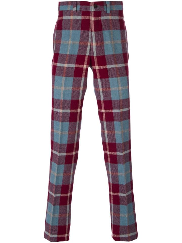 Jean Paul Gaultier Vintage Straight Leg Tartan Trousers - Multicolour