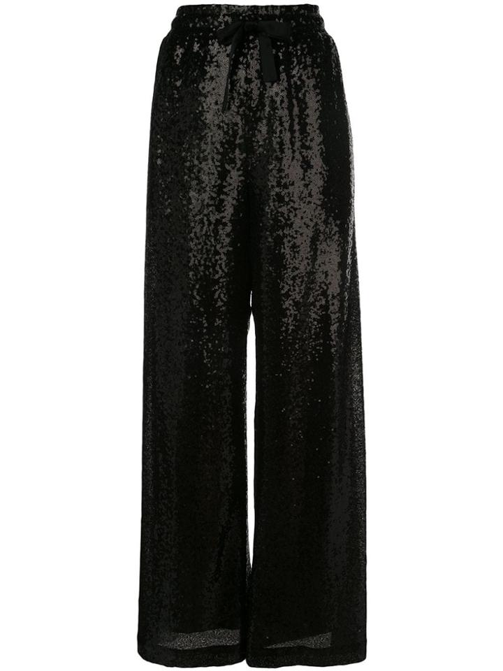 Prabal Gurung Sequined Wide-leg Trousers - Black