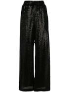 Prabal Gurung Sequined Wide-leg Trousers - Black