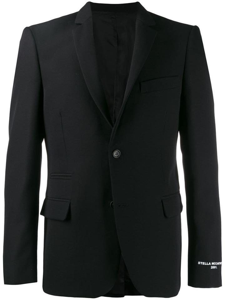 Stella Mccartney Logo Print Blazer Jacket - Black