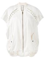 Faith Connexion Oversized Lace Bomber Jacket - Nude & Neutrals