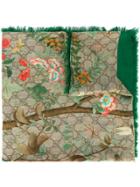 Gucci Gg Floral Print Scarf - Green
