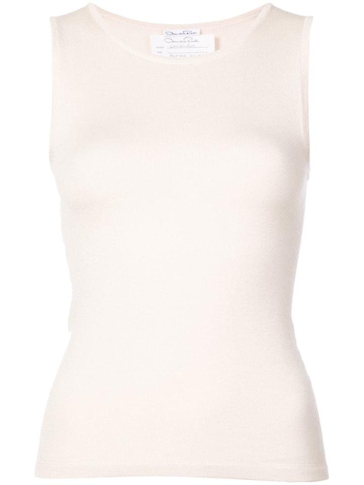 Oscar De La Renta Sleeveless Knit Top - Nude & Neutrals