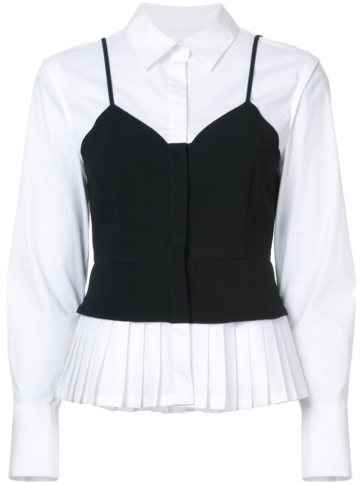 Yigal Azrouel - Layered Bustier Shirt - Women - Cotton/spandex/elastane - 2, White, Cotton/spandex/elastane