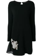 Lédition Pearl Embellished Knit Dress - Blue