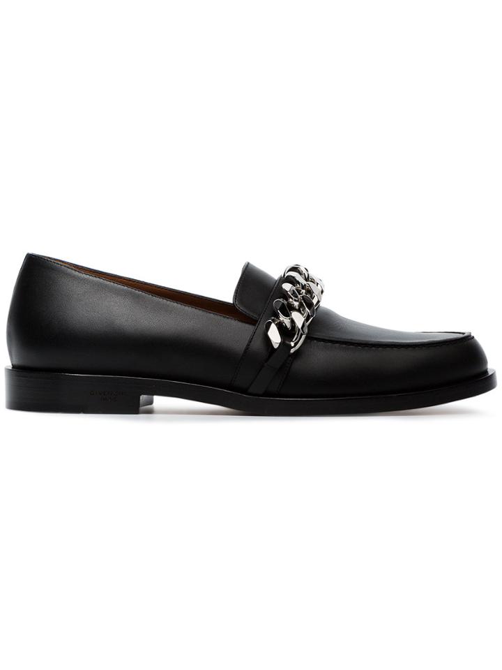 Givenchy Black Chain Leather Loafers