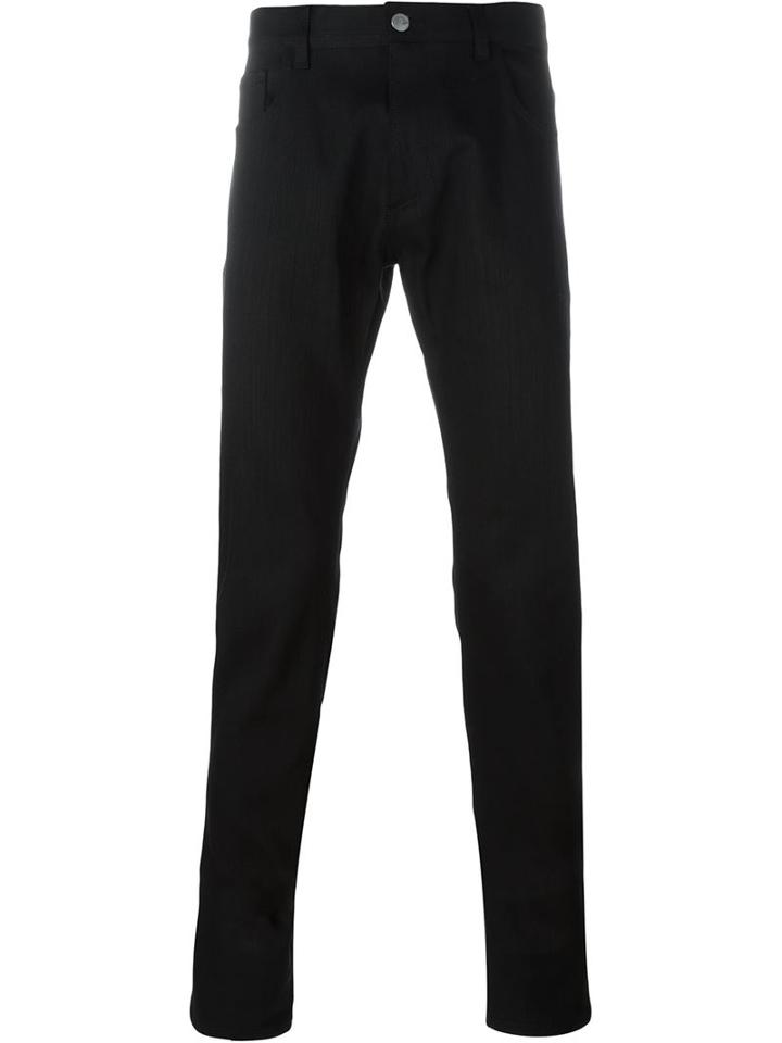 Raf Simons Slim Fit Chinos, Men's, Size: 29, Black, Cotton/polyurethane