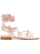 Red Valentino Dragonfly Rope Sandals - Pink & Purple