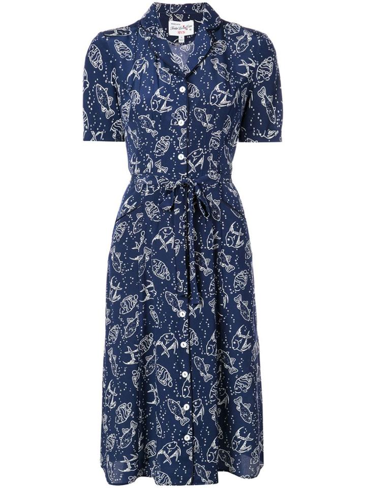 Hvn Maria Shirt Dress - Blue