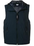Cp Company Goggle Hooded Padded Gilet - Blue