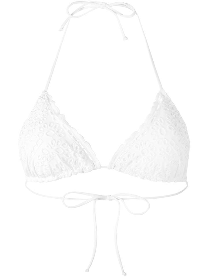 Ermanno Scervino - Lace Triangle Bikini Top - Women - Polyamide/spandex/elastane - Ii, White, Polyamide/spandex/elastane