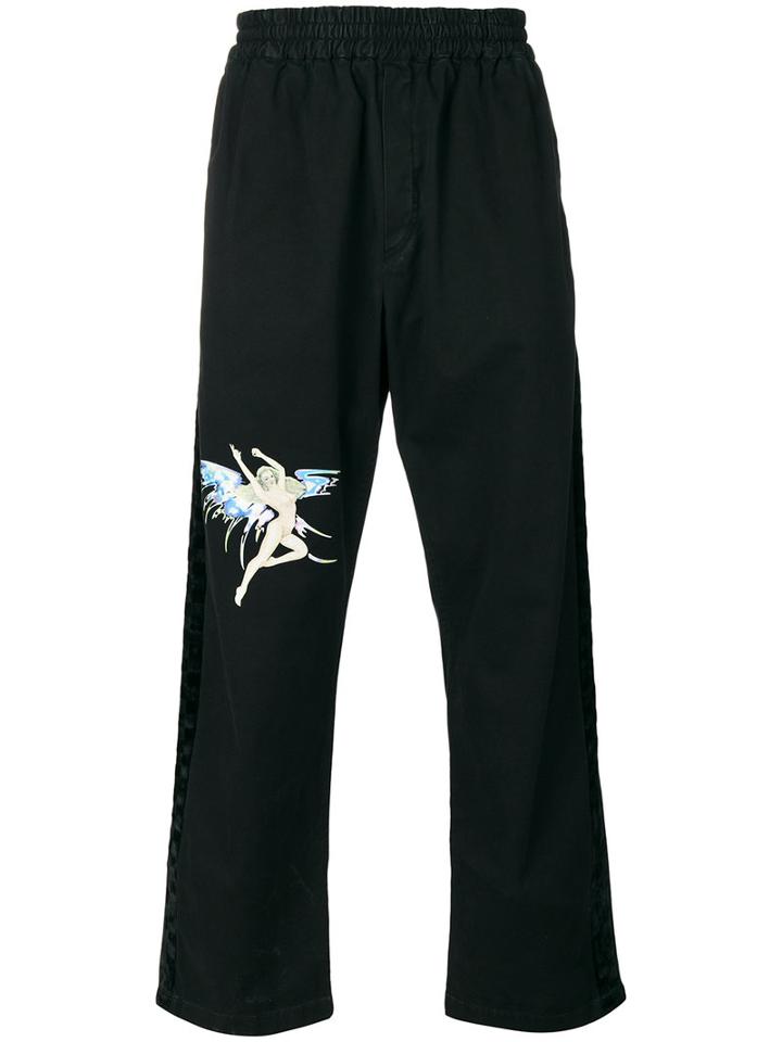 Off-white - Fairy Print Track Pants - Men - Cotton/spandex/elastane - M, Black, Cotton/spandex/elastane