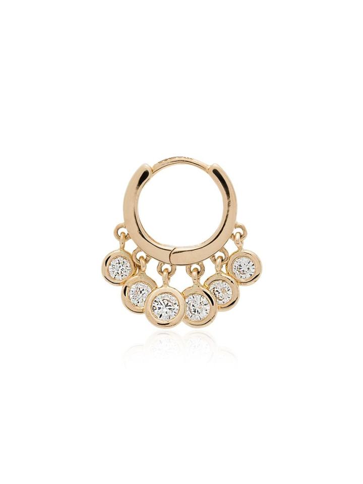 Jacquie Aiche Diamond Hoop Single Earring - Gold