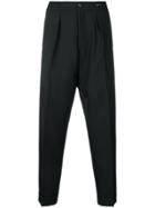 Pt01 Cropped Loose Trousers - Black