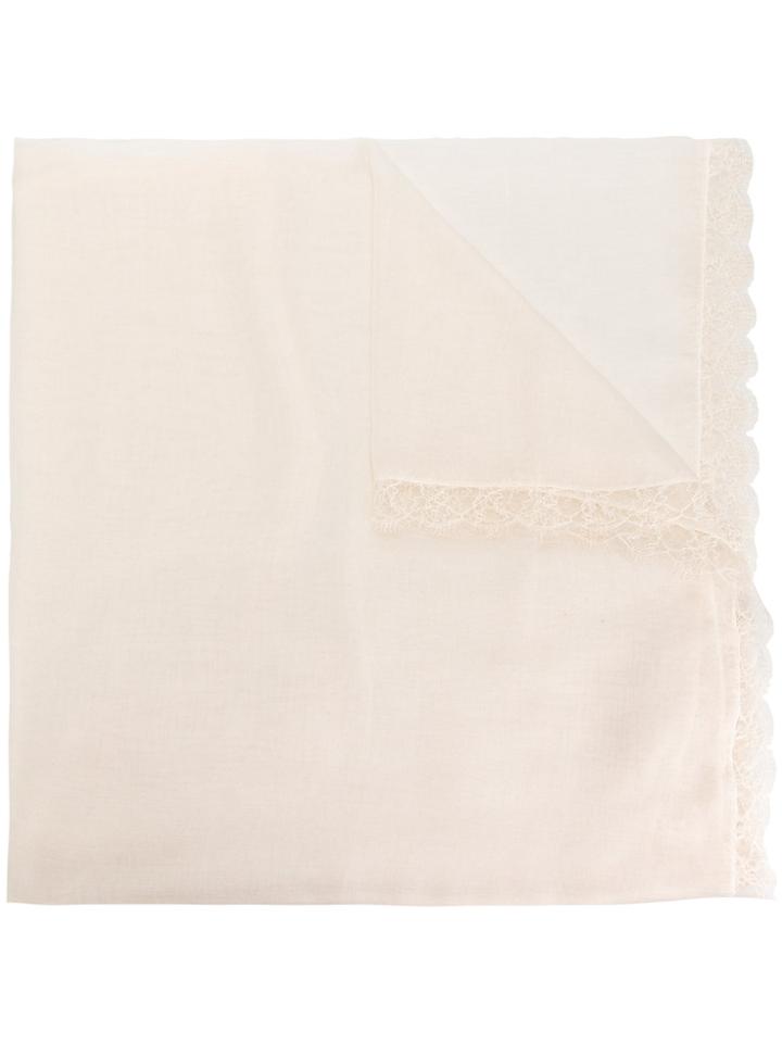 Faliero Sarti Lace Trim Scarf - Nude & Neutrals