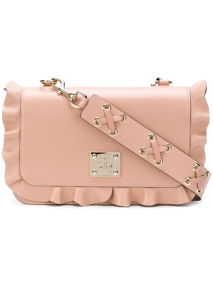 Red Valentino Ruffle-trimmed Shoulder Bag - Nude & Neutrals