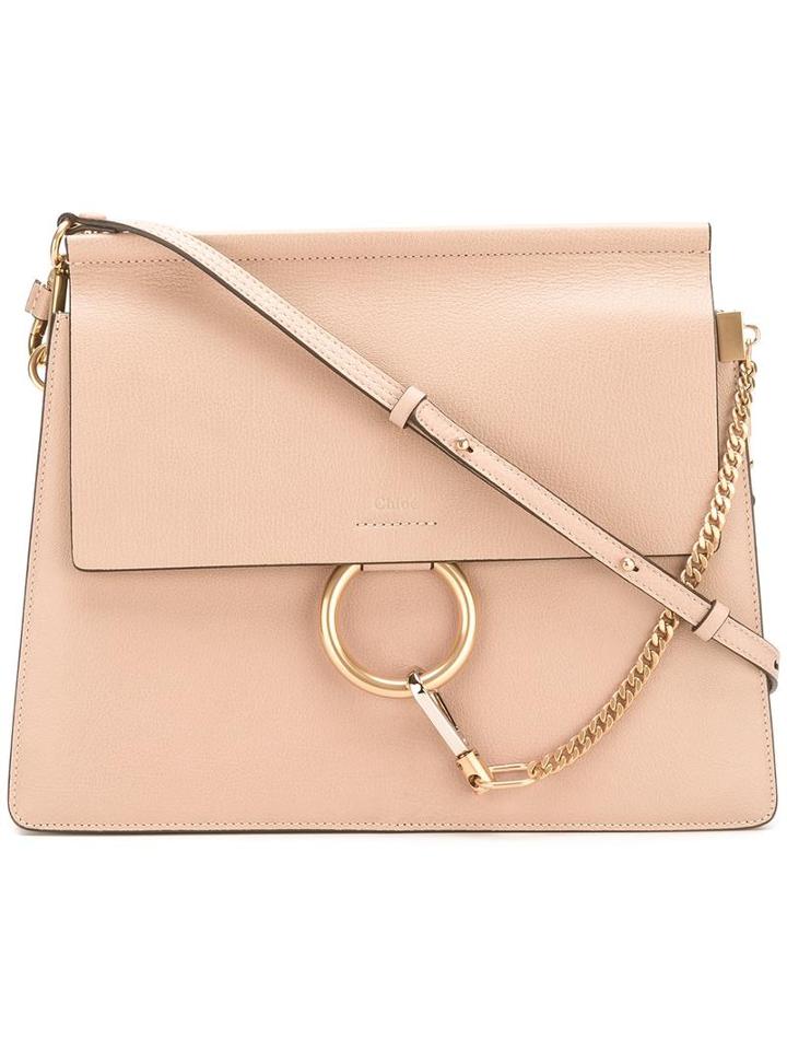 Chloé Faye Shoulder Bag, Women's, Nude/neutrals, Goat Skin/calf Leather/calf Suede